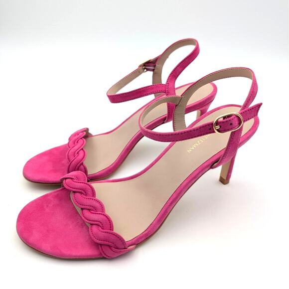 Stuart Weitzman Dancer Twistie 100 Suede Sandal Women's Pink Size US8 EU38.5 - Picture 1 of 11